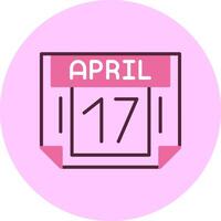 17 April Minimal Mix Circle Icon vector