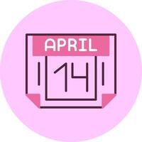 14 April Minimal Mix Circle Icon vector