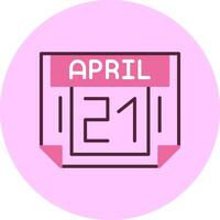 21 April Minimal Mix Circle Icon vector