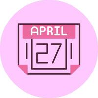 27 April Minimal Mix Circle Icon vector