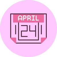 24 April Minimal Mix Circle Icon vector