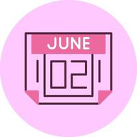 2 June Minimal Mix Circle Icon vector
