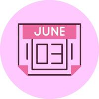 3 June Minimal Mix Circle Icon vector
