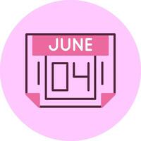 4 June Minimal Mix Circle Icon vector
