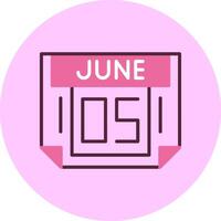 5 June Minimal Mix Circle Icon vector