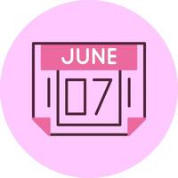 7 June Minimal Mix Circle Icon vector
