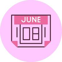 8 June Minimal Mix Circle Icon vector