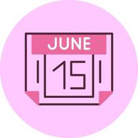 15 June Minimal Mix Circle Icon vector