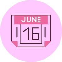 16 June Minimal Mix Circle Icon vector