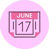 17 June Minimal Mix Circle Icon vector