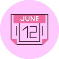 12 June Minimal Mix Circle Icon vector