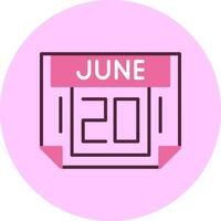 20 June Minimal Mix Circle Icon vector