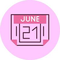 21 June Minimal Mix Circle Icon vector