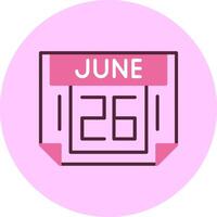 26 June Minimal Mix Circle Icon vector