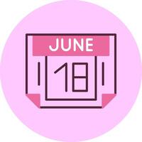 18 June Minimal Mix Circle Icon vector