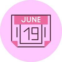 19 June Minimal Mix Circle Icon vector