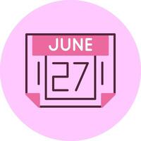 27 June Minimal Mix Circle Icon vector