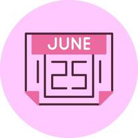 25 June Minimal Mix Circle Icon vector
