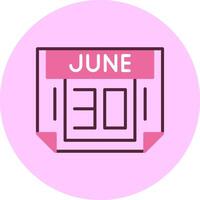 30 June Minimal Mix Circle Icon vector