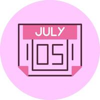 5 July Minimal Mix Circle Icon vector
