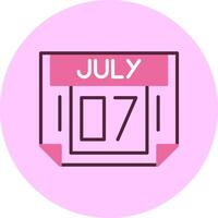 7 July Minimal Mix Circle Icon vector
