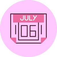 6 July Minimal Mix Circle Icon vector