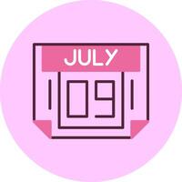 9 July Minimal Mix Circle Icon vector