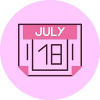 18 July Minimal Mix Circle Icon vector