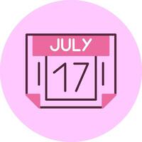 17 July Minimal Mix Circle Icon vector