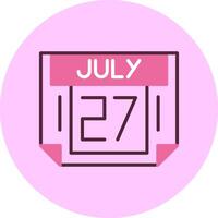 27 July Minimal Mix Circle Icon vector