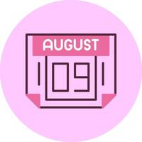 9 August Minimal Mix Circle Icon vector
