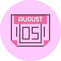 5 August Minimal Mix Circle Icon vector