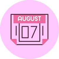 7 August Minimal Mix Circle Icon vector