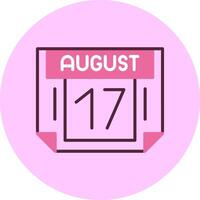 17 August Minimal Mix Circle Icon vector