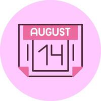 14 August Minimal Mix Circle Icon vector