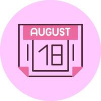 18 August Minimal Mix Circle Icon vector