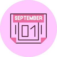 1 September Minimal Mix Circle Icon vector