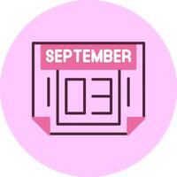 3 September Minimal Mix Circle Icon vector