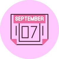 7 September Minimal Mix Circle Icon vector