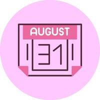 31 August Minimal Mix Circle Icon vector