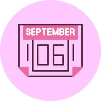 6 September Minimal Mix Circle Icon vector