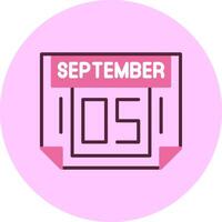 5 September Minimal Mix Circle Icon vector