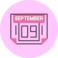 9 September Minimal Mix Circle Icon vector