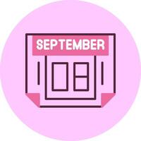8 September Minimal Mix Circle Icon vector