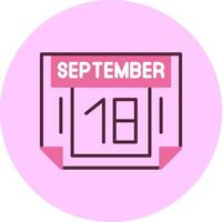 18 September Minimal Mix Circle Icon vector