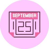 25 September Minimal Mix Circle Icon vector