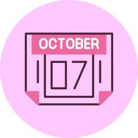 7 October Minimal Mix Circle Icon vector