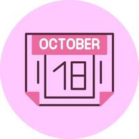18 October Minimal Mix Circle Icon vector