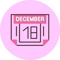 18 December Minimal Mix Circle Icon vector