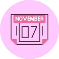 7 November Minimal Mix Circle Icon vector